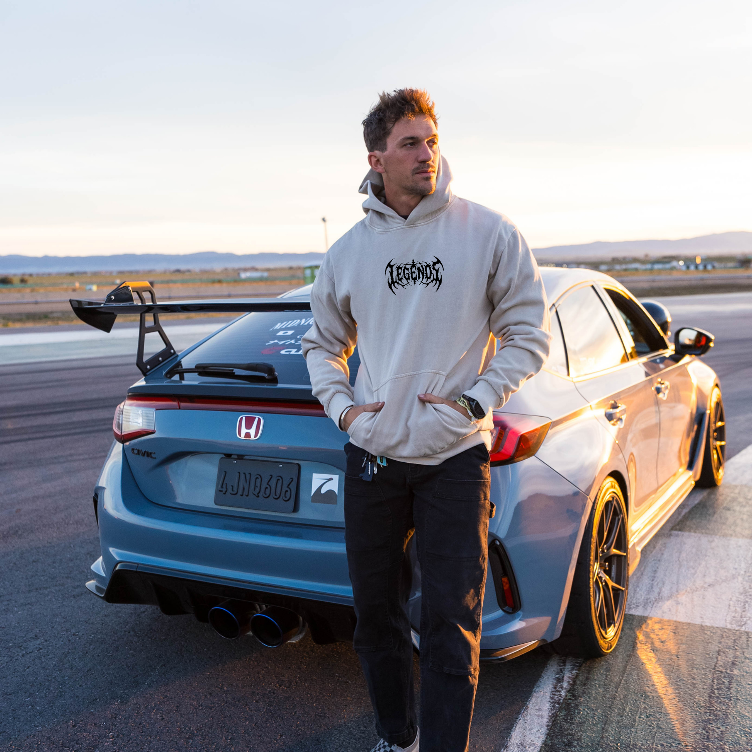 * Hoodie - Light Grey Metal Monster