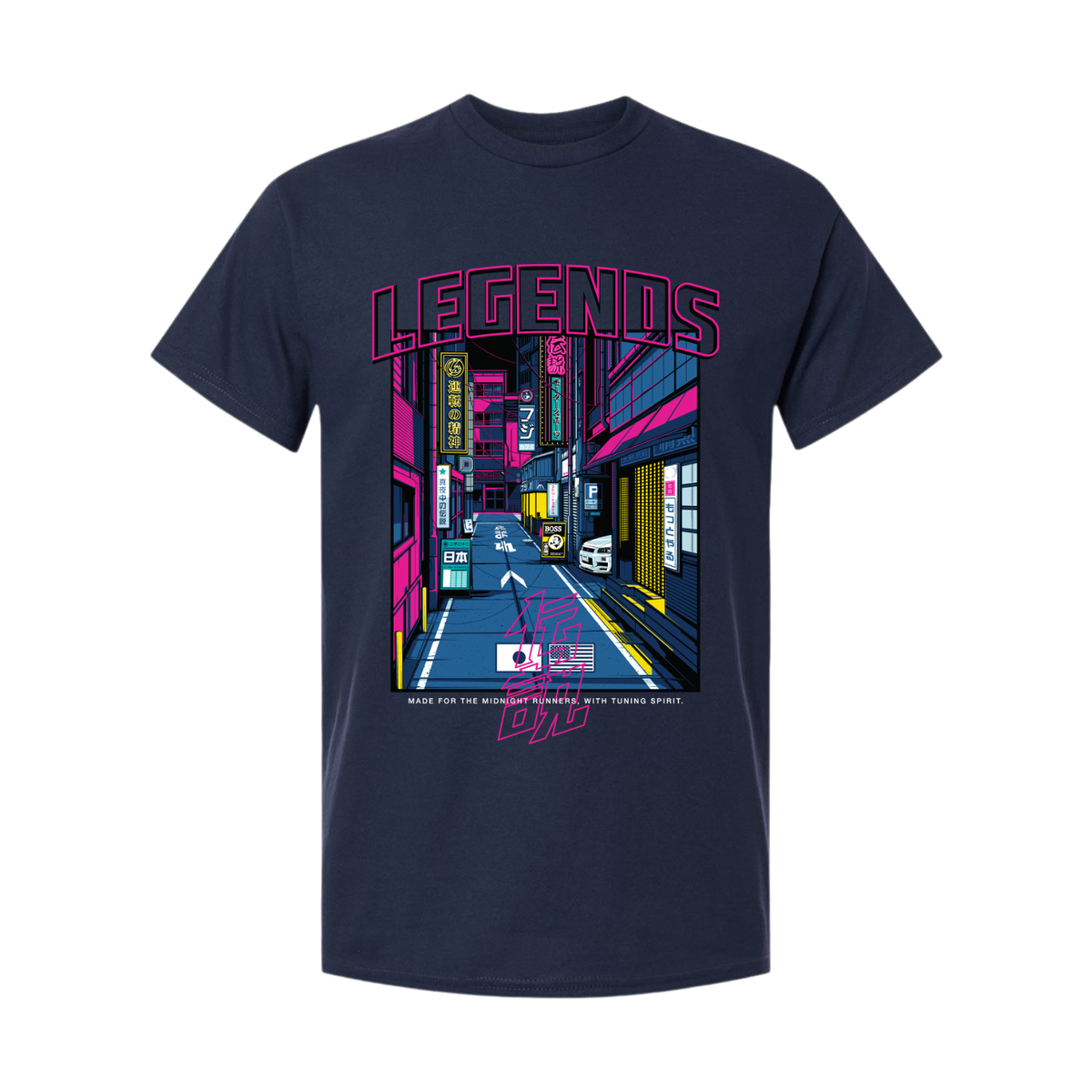 Tshirt - Navy Tokyo Nightlife