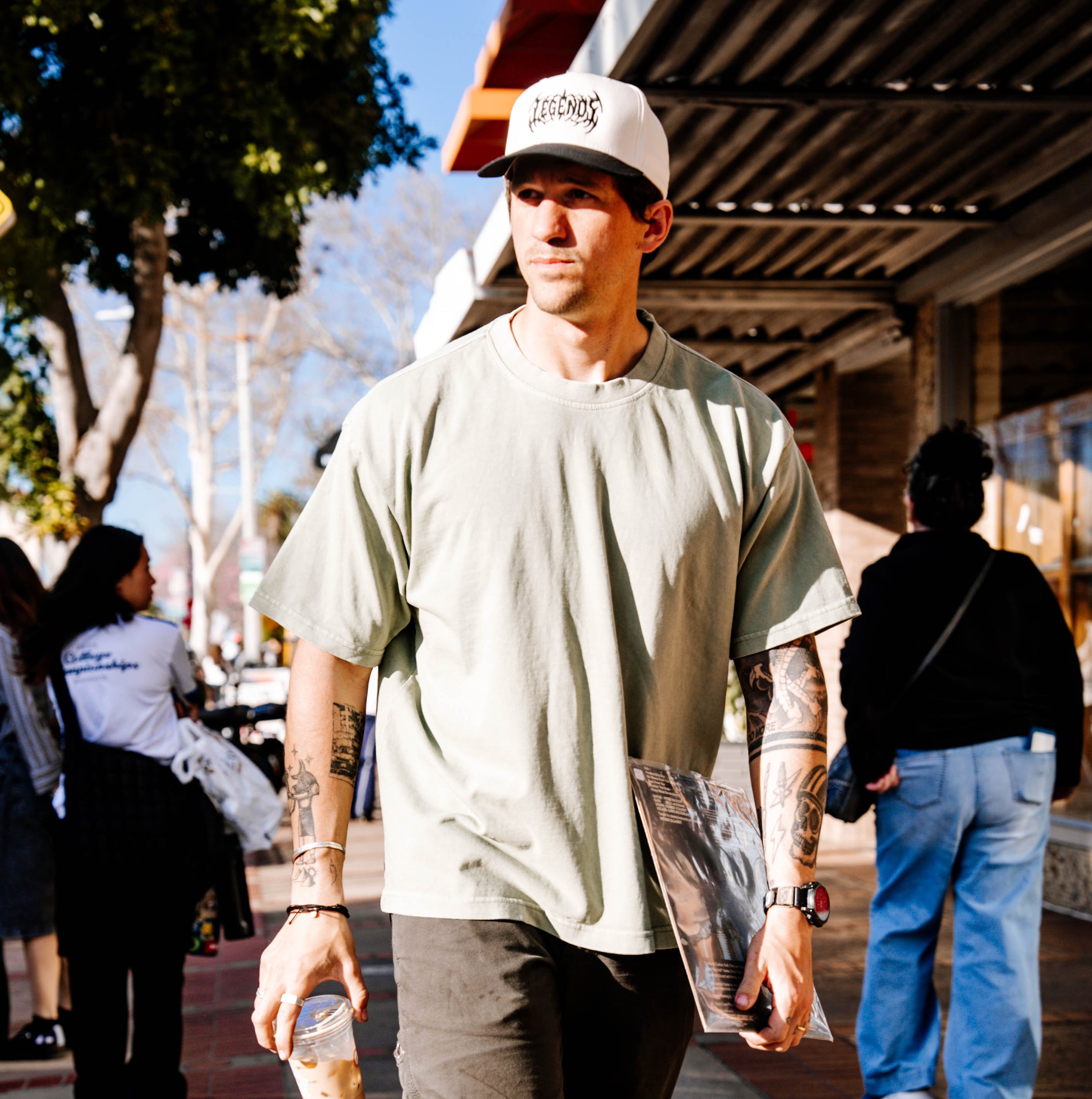 Snapback Hat - Tan Metal Monster