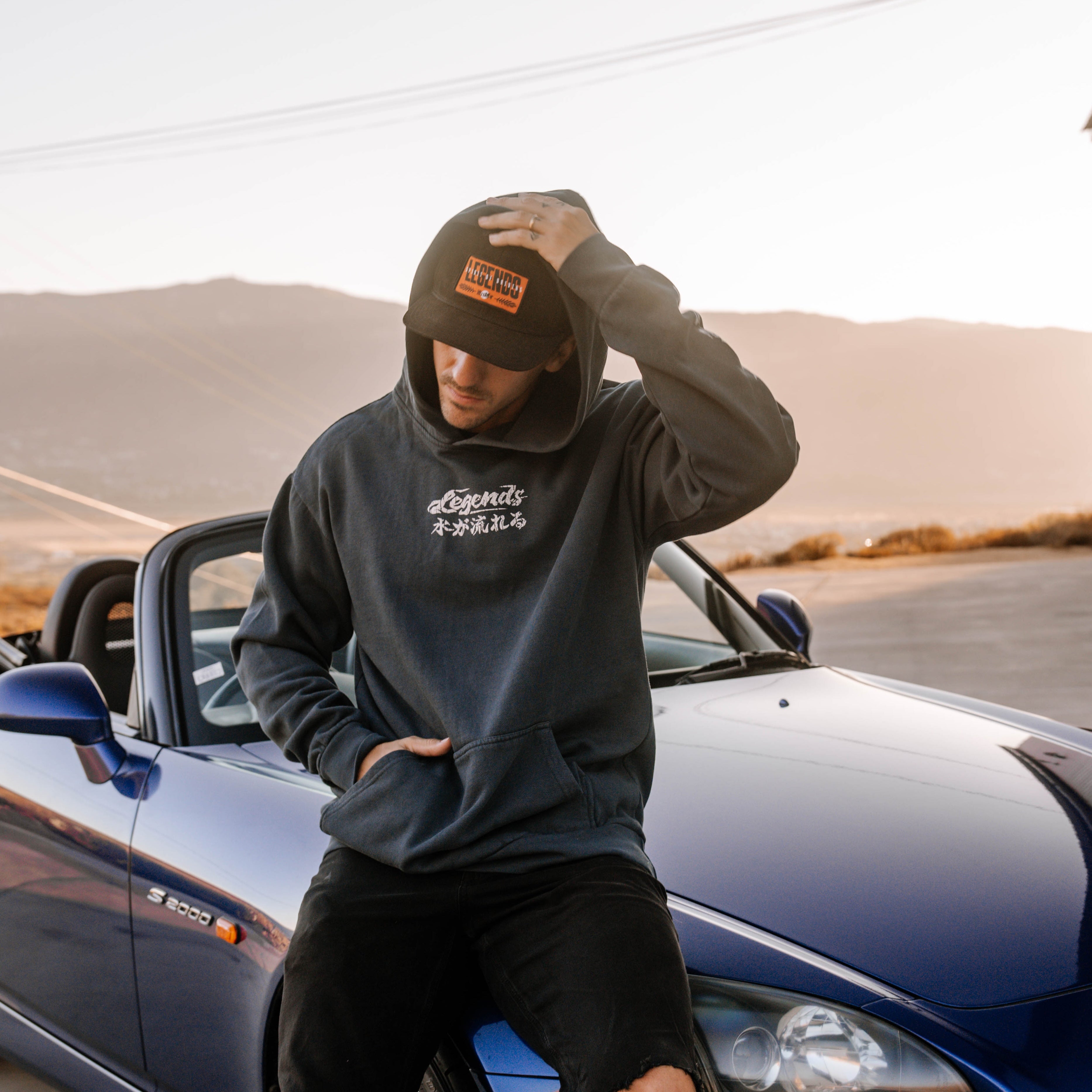 * Hoodie - Navy Koi Flow