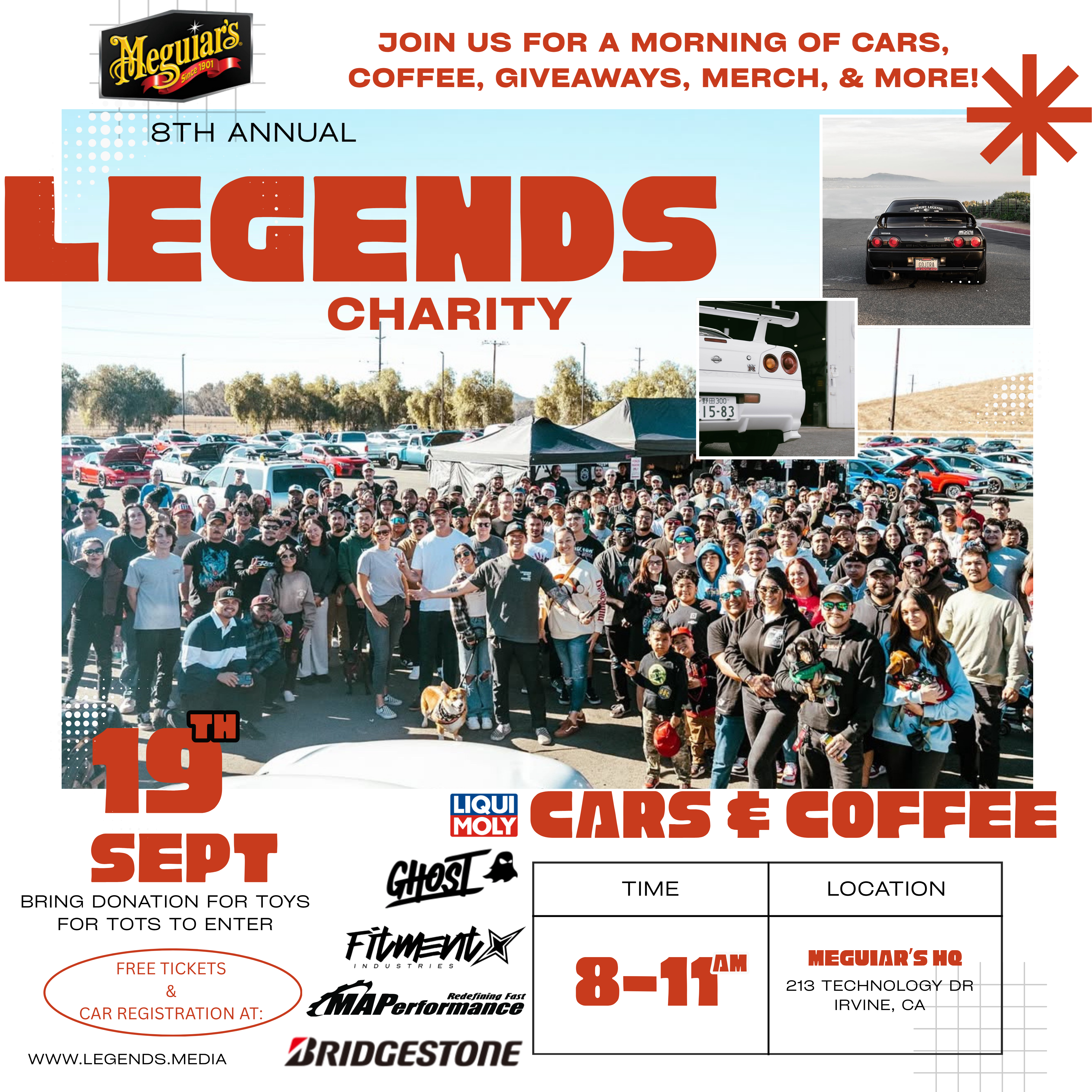 LEGENDS X MEGUIARS - CHARITY CAR SHOW - FREE TICKET (2026)