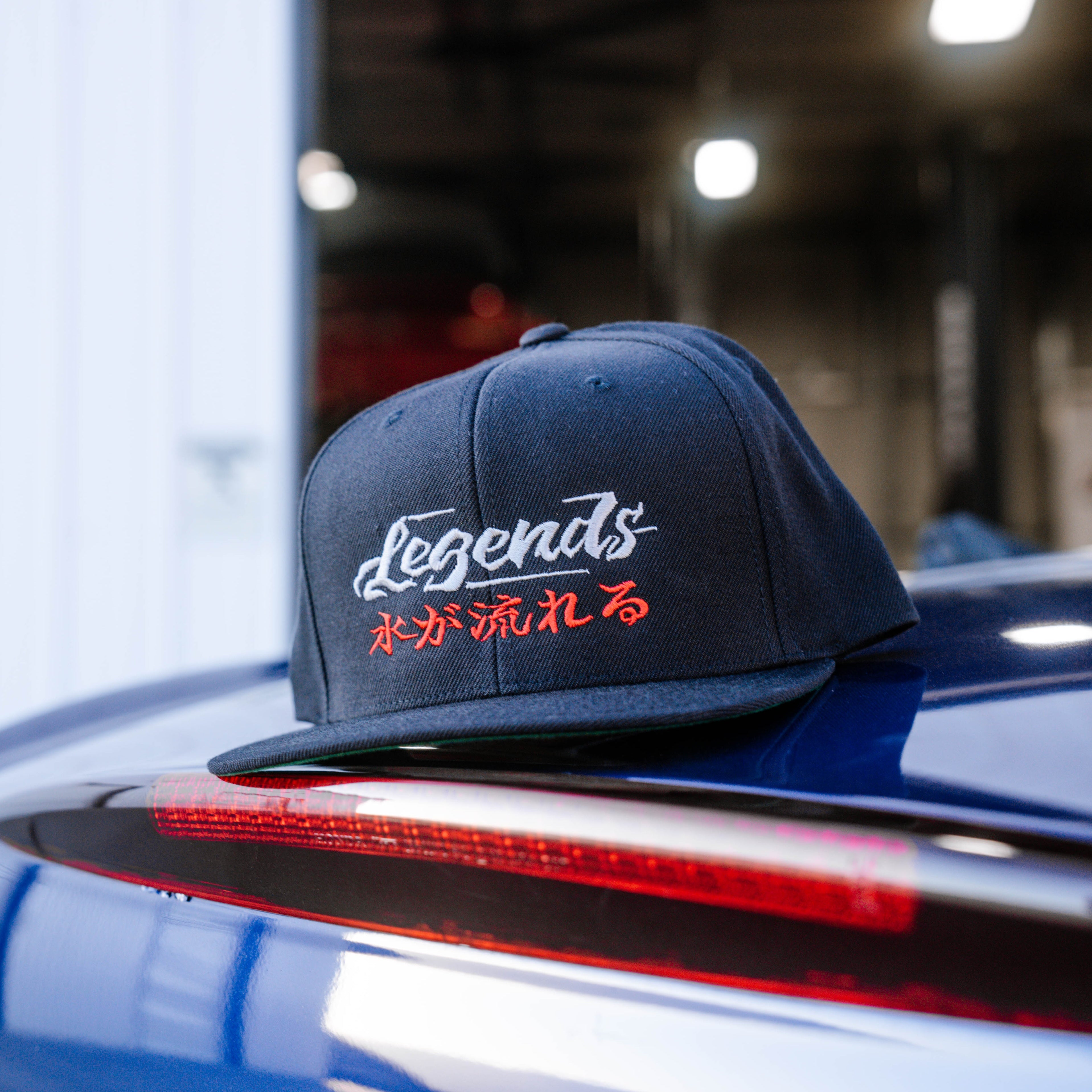 Snapback Hat - Black Koi Flow