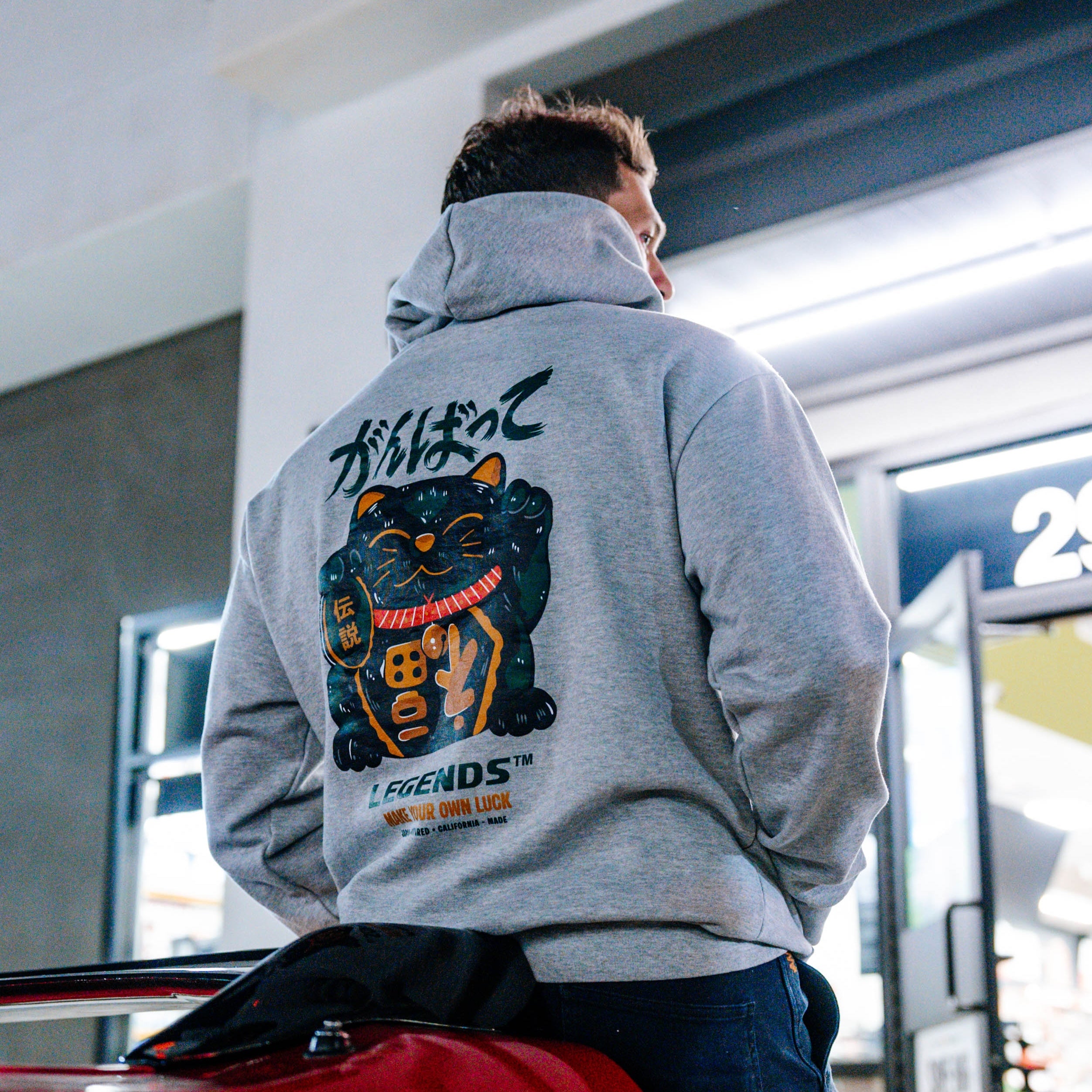 Hoodie - Grey Your Luck