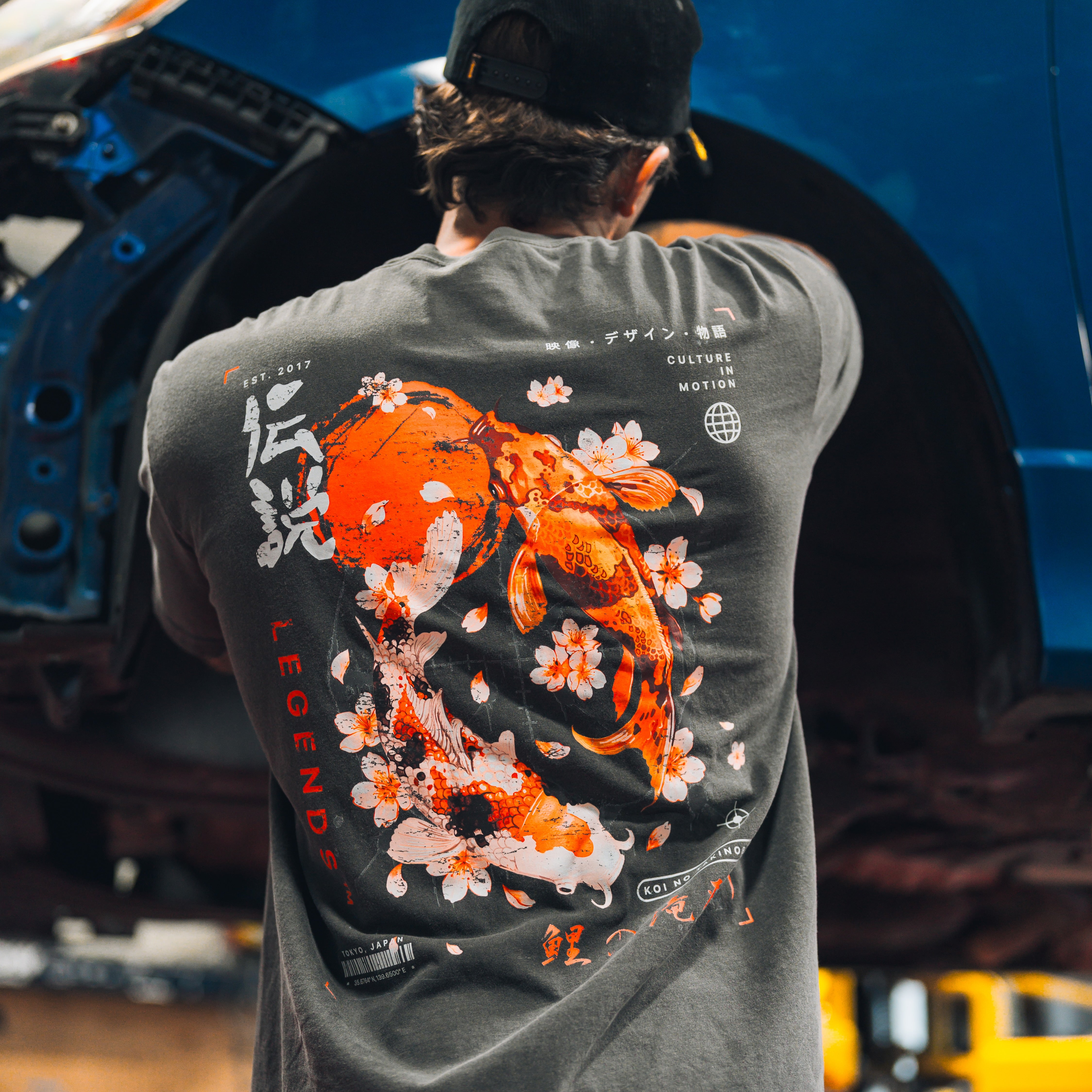 Tshirt - Grey Nobori Koi