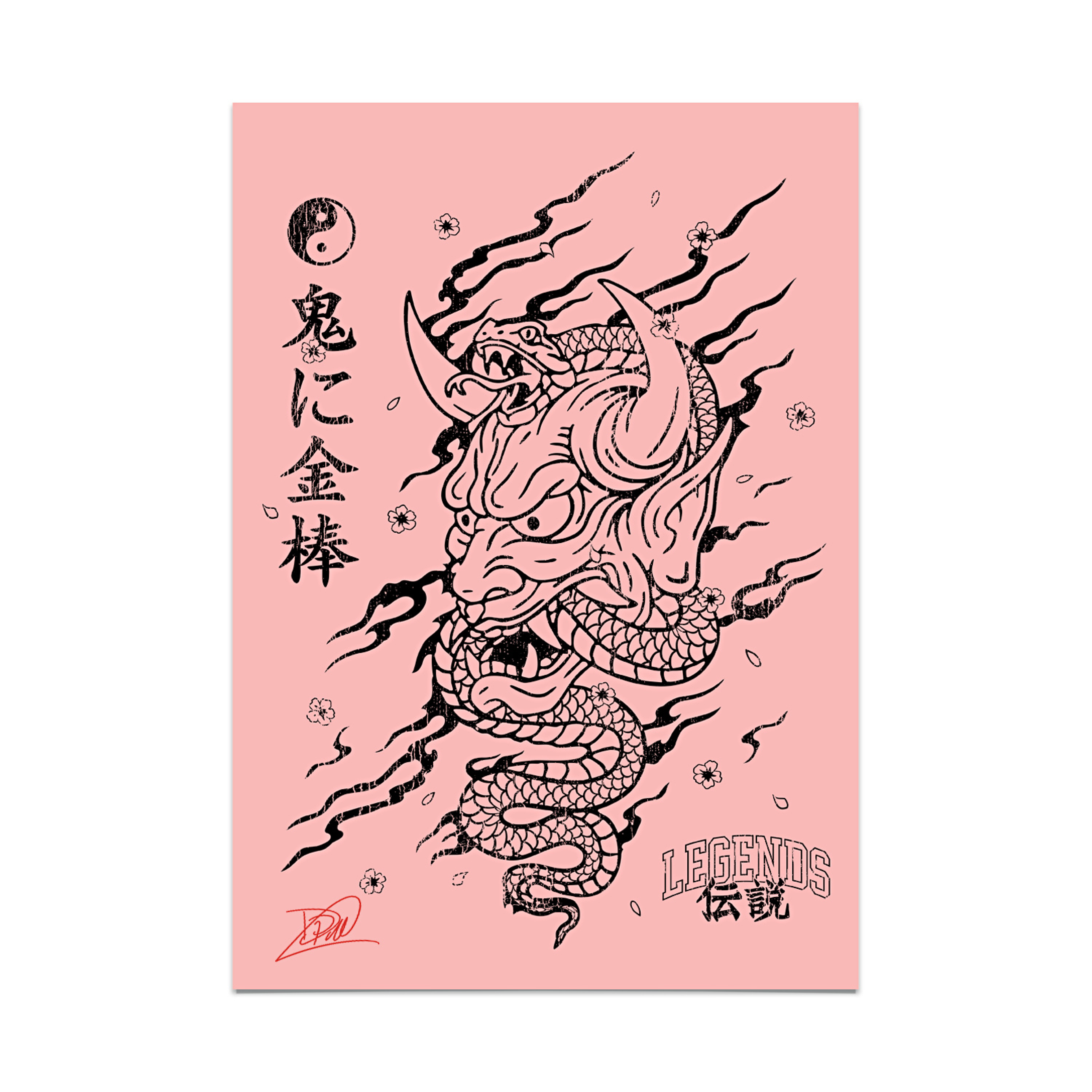 Poster - Autographed Pink Oni