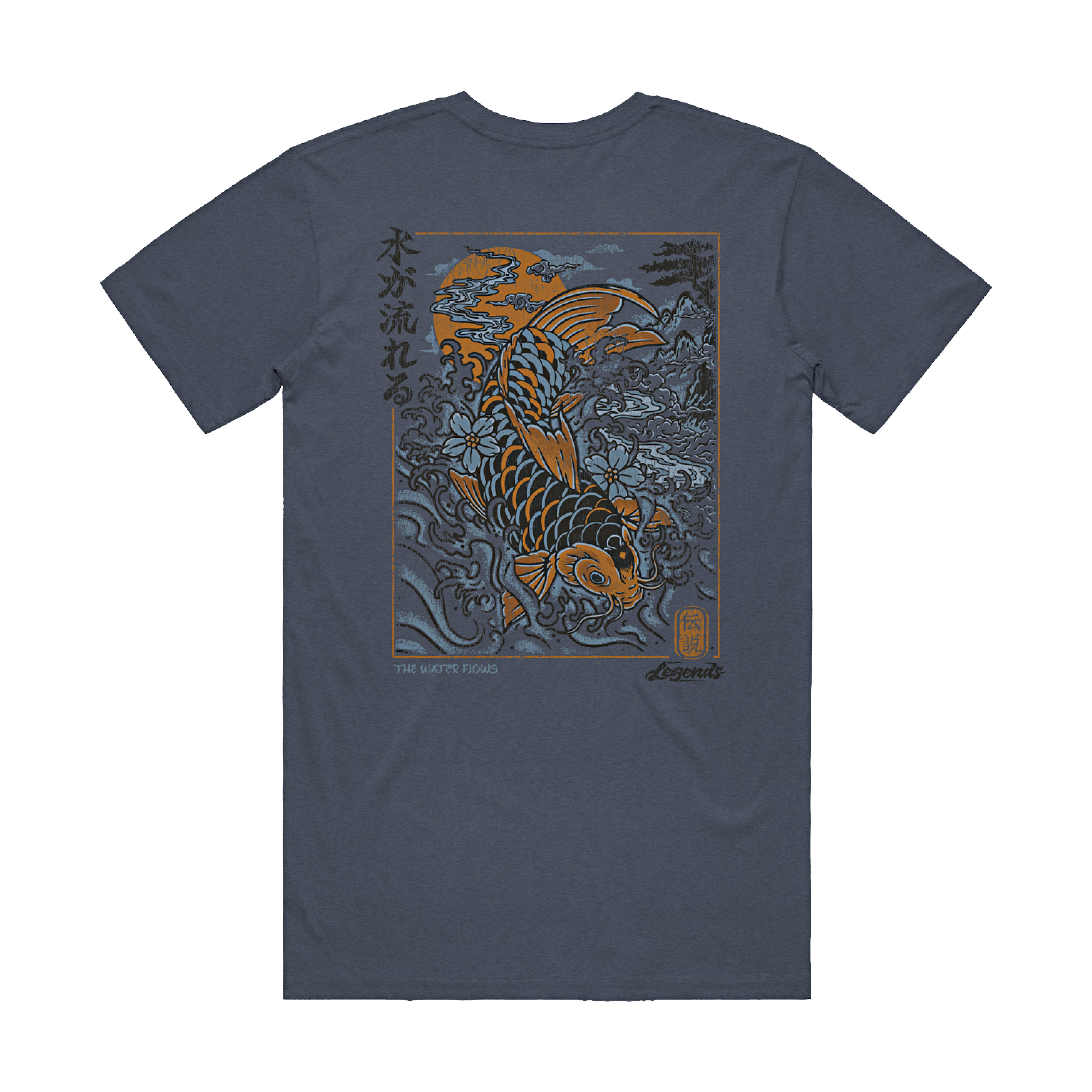 Tshirt - Navy Koi Flow