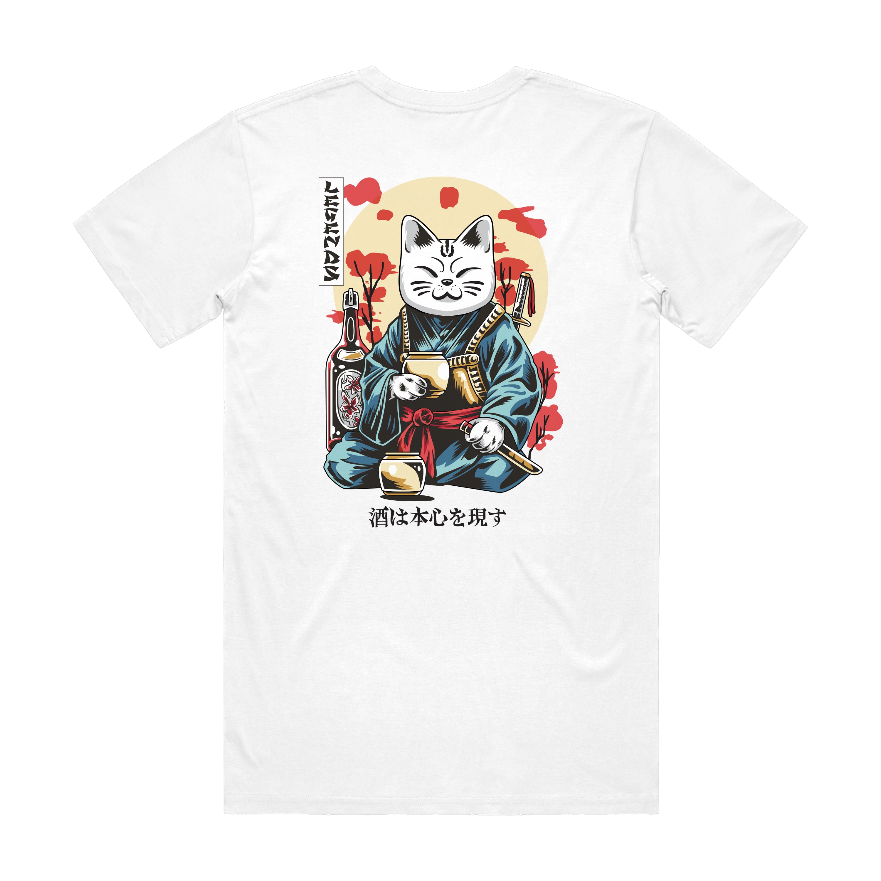 Tshirt - White Samurai Cat